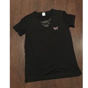 Black bling tee black and gold